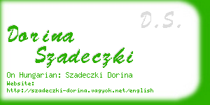 dorina szadeczki business card